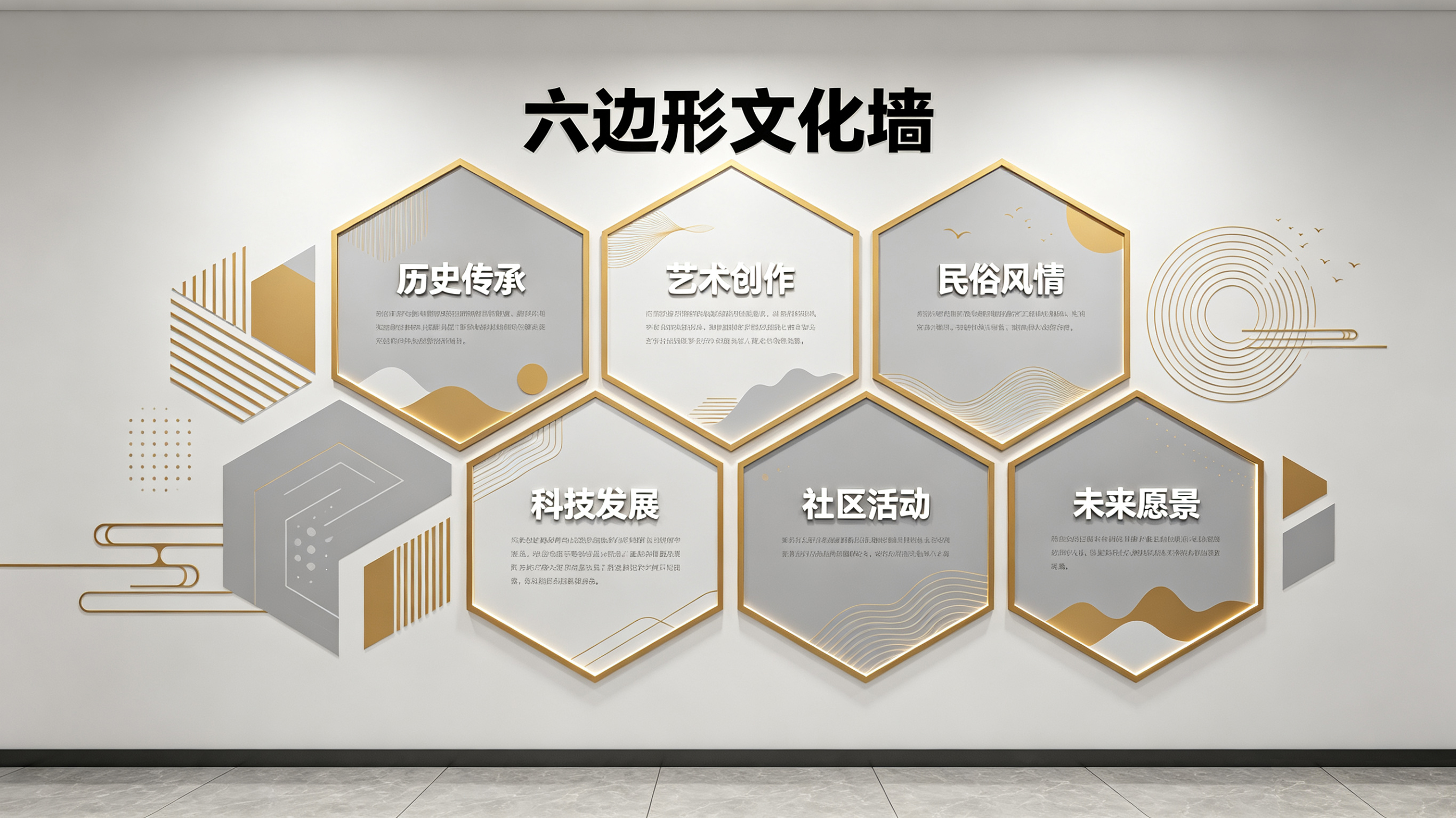 泸定企业文化墙 | 六边形信息美学